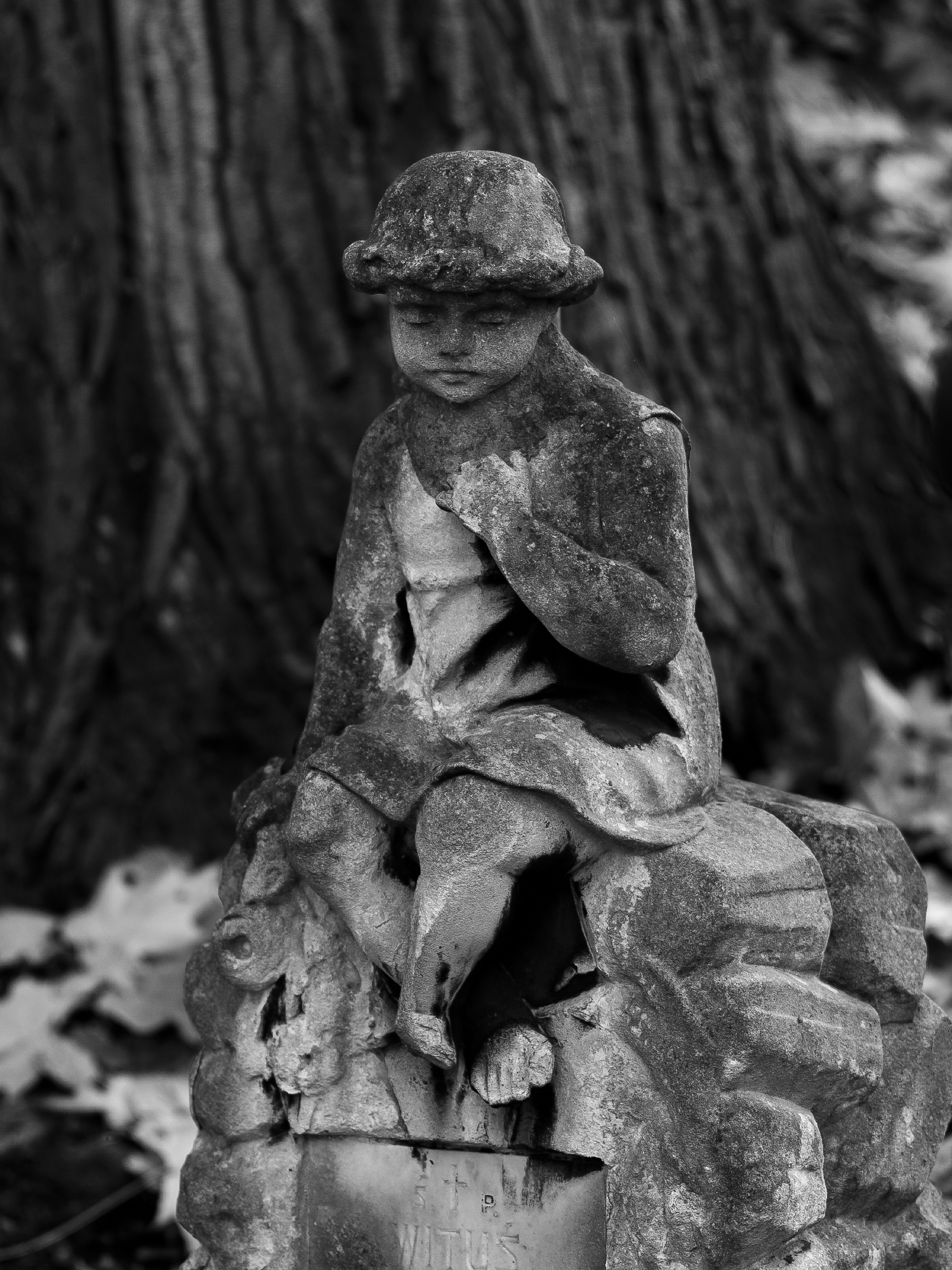 Children's graveyard statue.